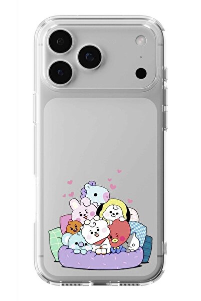 Multitronic حافظة شفافة مطبوعة بتصميم Line Friends متوافقة مع هاتف iPhone 17 ...