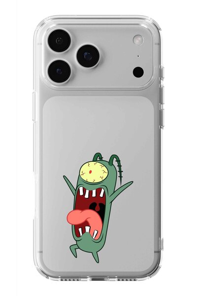 Multitronic حافظة شفافة مطبوعة بتصميم بلانكتون متوافقة مع هاتف iPhone 17 Pro Max