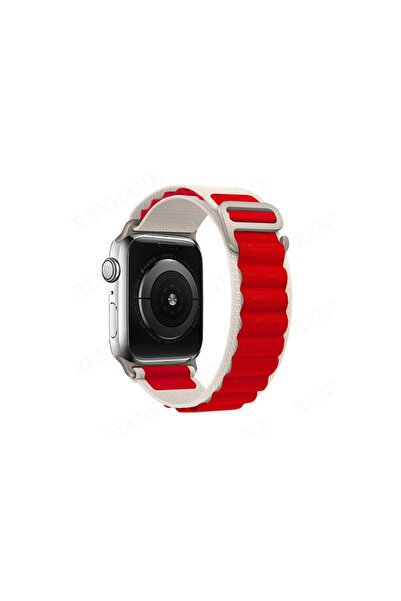 eco port Watch 42mm Compatible Mountain Band (Not a Watch) - White-Red