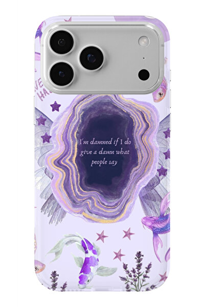 Multitronic حافظة شفافة مطبوعة بتصميم لافندر هيز متوافقة مع هاتف آيفون 17 برو