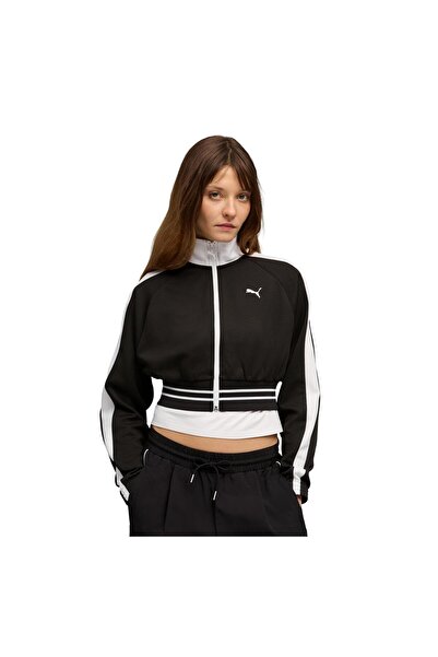 Puma 634556-01 T7 Pique Cropped Jacket Women's Jacket Black