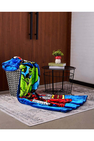REDTAG Blue Avengers Print Kids Blanket