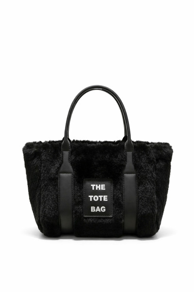 change time the tote bag The Tote Bag Peluş Uzun Nubuk Kolon Askılı El ve Omu...