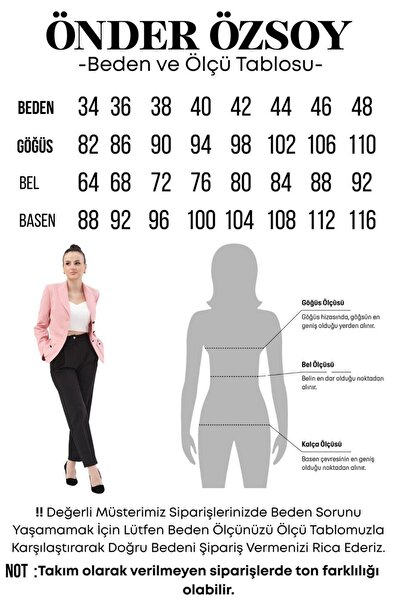 ÖNDER ÖZSOY Shawl Collar Double-Breasted Model Jacket & Classic Palazzo Women...