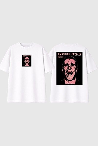 urbvn Μπλουζάκι με στάμπα Psycho Design, λευκό, oversized