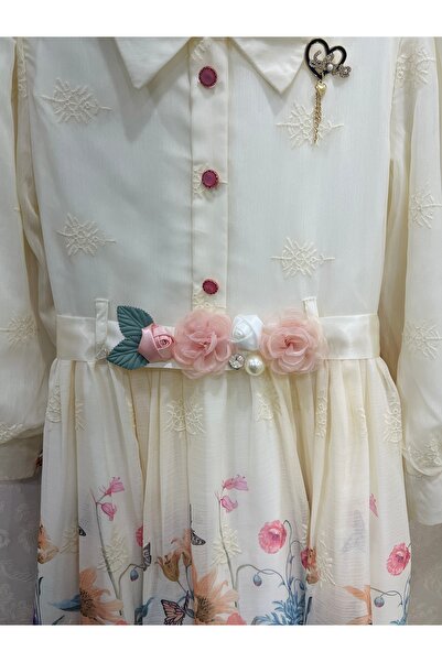 Rawai Roma Elegant girls' dress with prominent flowers and spring colors