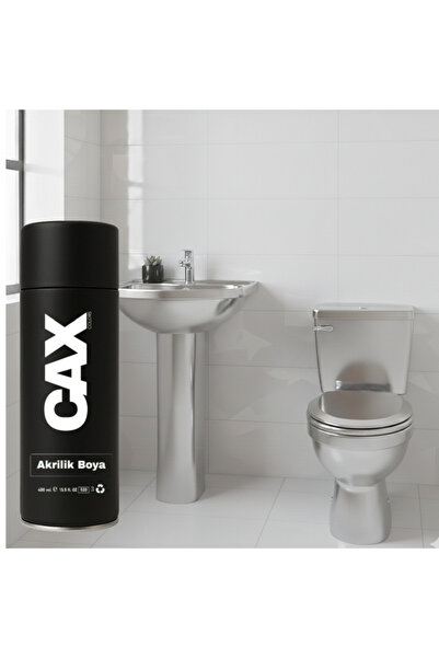 caxcolors CAX Sprey Boya - Parlak Beyaz Lavabo Fayans Ve Klozet Boyası - 400m...