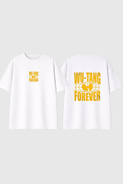 urbvn Wu Forever Design štampana bela oversize majica