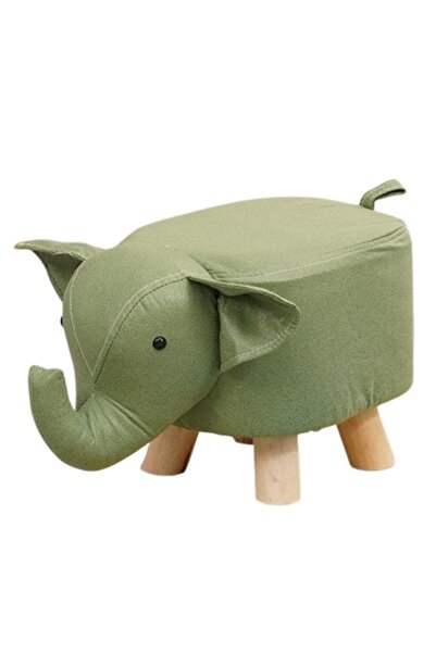 Avaleea Scaun pentru copii, Avaleea, model elefant, lemn masiv, verde, 30x25x...