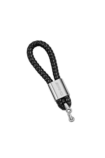 AMG Breloc metalic cu piele împletită și logo Mercedes
