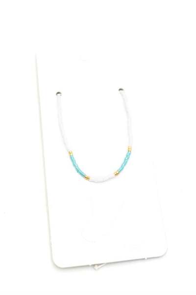 Kuzgun Ticaret Sand bead anklet - white