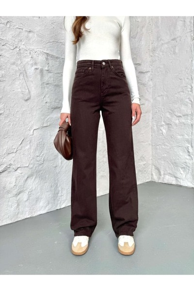 soBasic Women's High Waist Wide Leg, Loose Fit, Straight Fit, Palazzo 100% De...