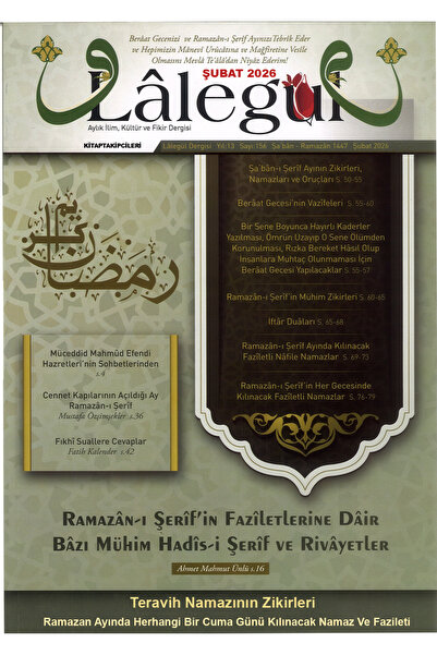 kitaptakipcileri Lalegül Dergisi Şubat 2026 Cübbeli Ahmet Hoca Ramazanı Şerif...