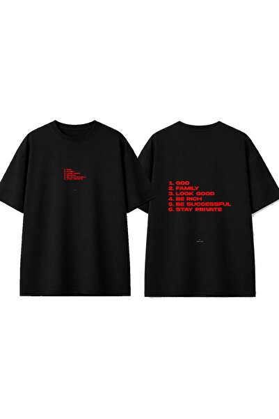 urbvn Private Design Printed Black Oversize T-Shirt