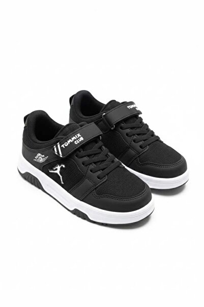 McDark Black and White Children's Orthopedic Velcro and Lace-Up Sports Shoes