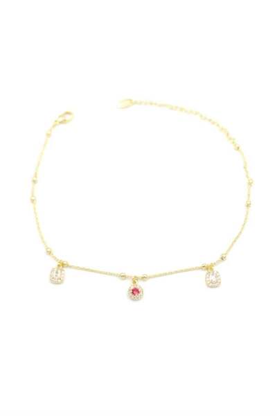 Mestore Stoned Anklet - Gold