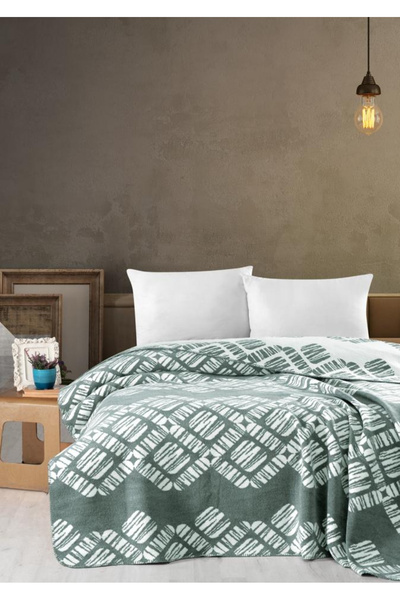 Sivalde Verluna Cotton Double Blanket |   Pine Green, 200X220 cm
