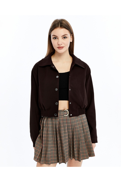 COJIKO Women's Bomber Jacket with Elastic Waist