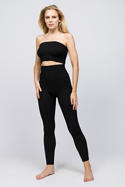 OBJE Women's Black Ribbed Tights