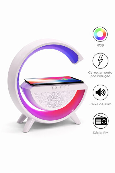 genric Multi-color lighting with wireless charger, Bluetooth speaker, and radio