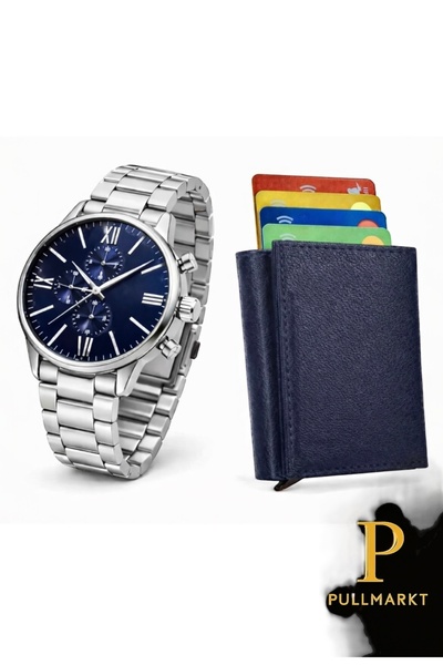 pullmarkt Kartlık Cüzdan + Erkek Kol Saati