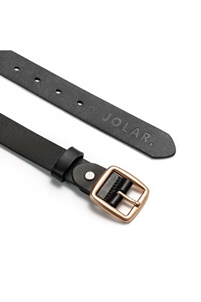 JOLAR. Curea Dama, JOLAR JCD02, Piele Naturala, Catarama Aurie, Negru, 105