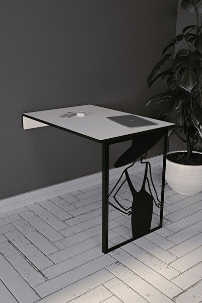 modilab Tablo Görünümlü Duvara Monte Katlanabilir Ders Çalışma & Yemek Masası