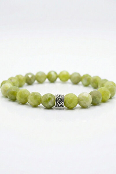 MMİF Natural Jade Stone Bracelet – Green Natural Stone, Faceted Cut, Enhances...