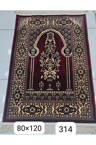 Gerenic Turkish-made prayer rug in red, measuring 80x120 cm.
