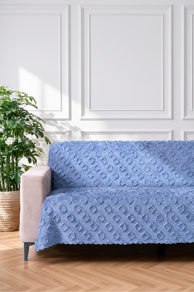 VELANORA HOME Indigo Blue Sofa Cover 175X215 cm Sofa Bed Cover Premium Chenil...