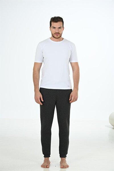 OBJE Men's White Paragon Crew Neck Half Sleeve Tshirt