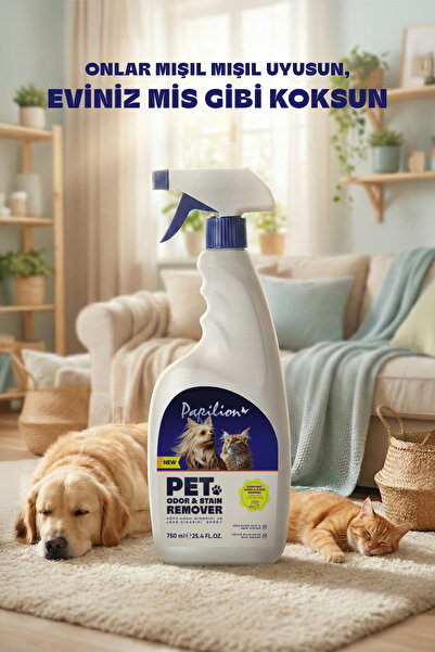 Papilion Pet Koku ve Leke Çıkarıcı Sprey 750 ml Halı Koltuk Zeminler İçin Etk...