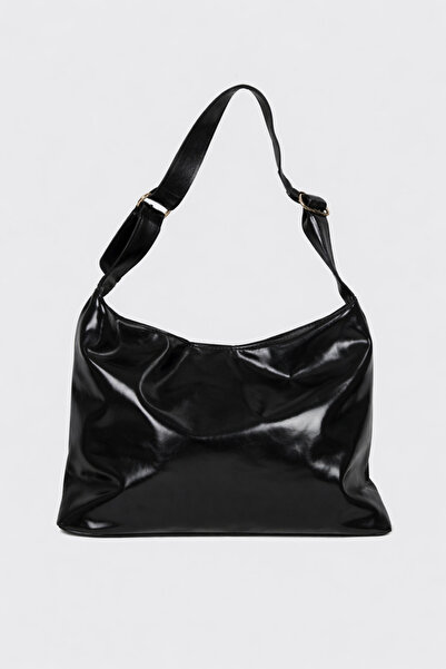 Modezya Lady Black Matte Γυναικεία Τσάντα Χειρός και Ώμου