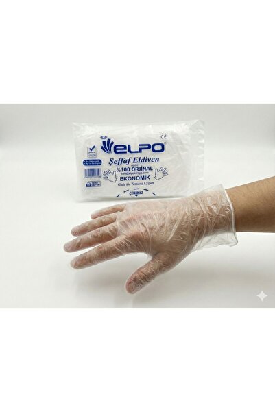 ELPO KİMYA Elpo Şeffaf Tek Kullanımlık Eldiven | Gıda ile Temasa Uygun | HDPE...