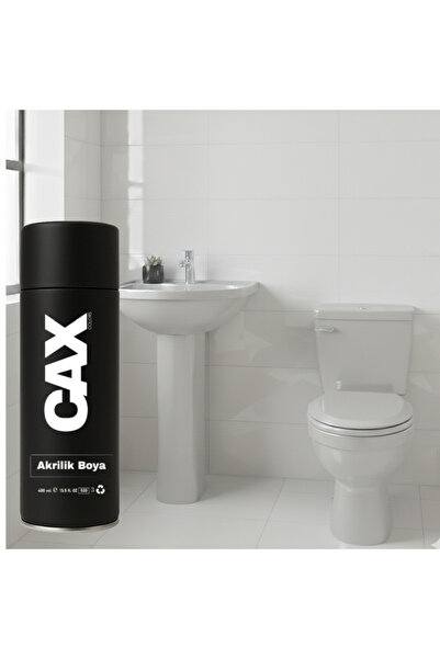 caxcolors CAX Sprey Boya - Parlak Beyaz Lavabo Fayans Ve Klozet Boyası - 400m...