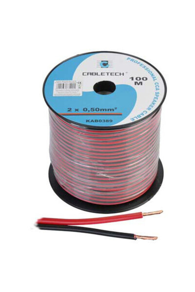 Cabletech CABLU DIFUZOR CCA 2X0.50MM ROSU/NEGRU 100M