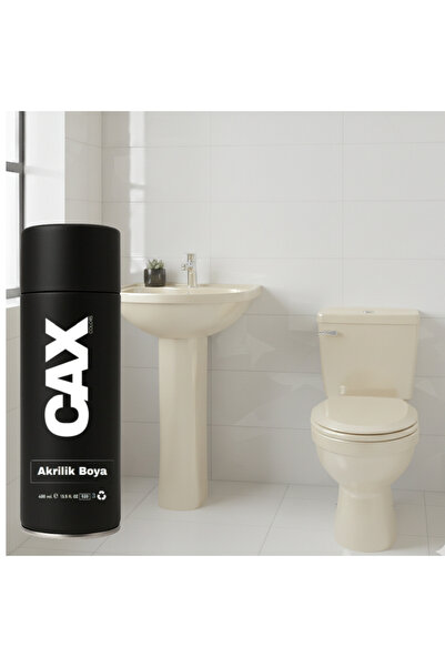 caxcolors CAX Sprey Boya - Parlak Beyaz Lavabo Fayans Ve Klozet Boyası - 400m...