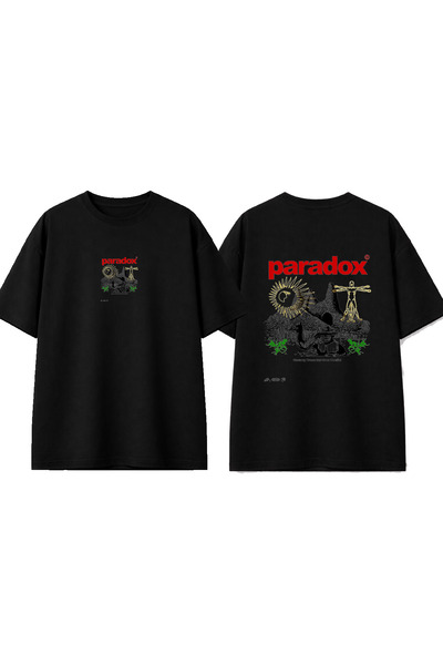 urbvn Tricou oversize negru cu imprimeu Camel Paradox Design