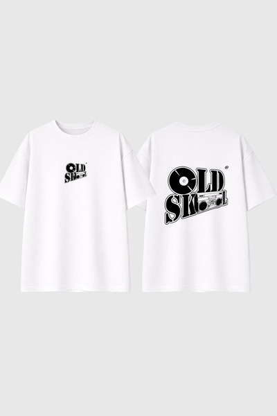 urbvn Μπλουζάκι με στάμπα σε στυλ Old School, λευκό, oversized
