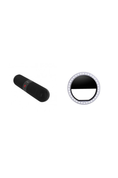 Furnizor Online F-bass portable bluetooth speaker, black + selfie ring with LEDs