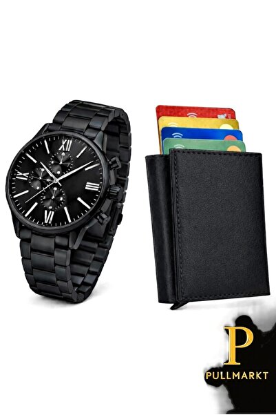 pullmarkt Kartlık Cüzdan + Erkek Kol Saati