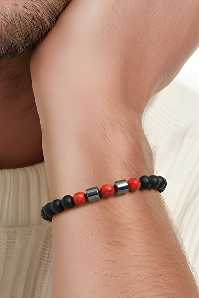 NBS Beautiful Naturel Stones Men's Stylish Design Bracelet Natural Stone 8 mm...