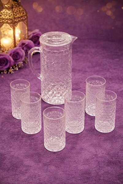 Louvre Acrylic jug with 6 glasses