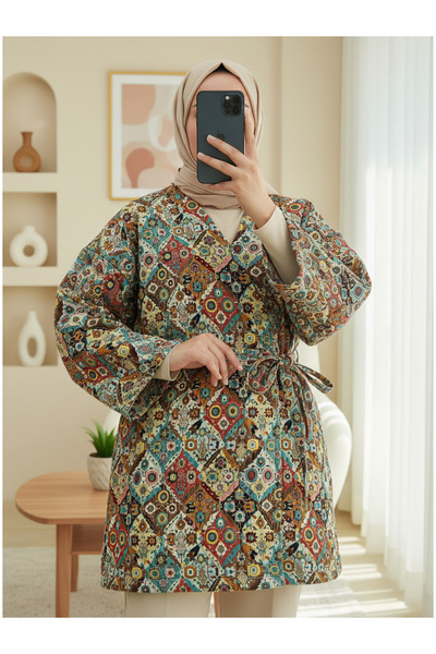 heree Buy Tie-Detail Pocketed Patterned Lined Quilted Comfortable and Stylish...