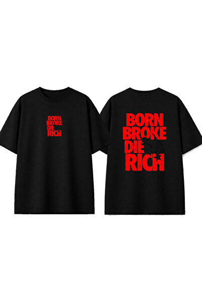 urbvn Tricou oversize negru cu imprimeu Born Broke Design