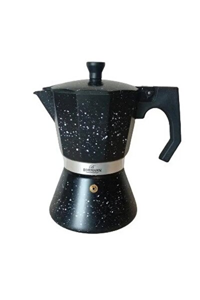 Bohmann Алуминиева машина за еспресо за котлон BH-9706, 6 чаши, мрамор, черна