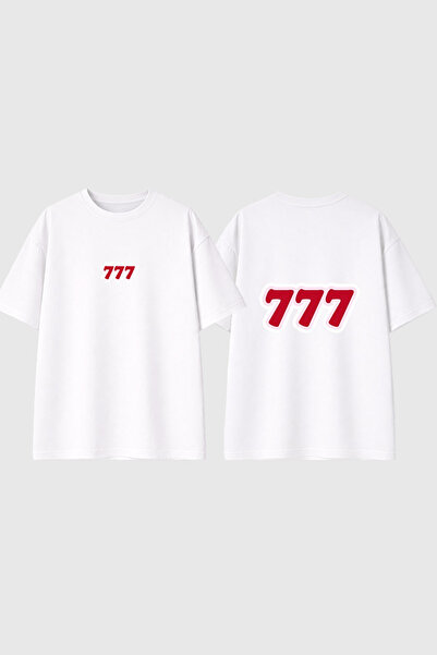 urbvn Tricou oversize alb cu imprimeu Manifestation 777 Design