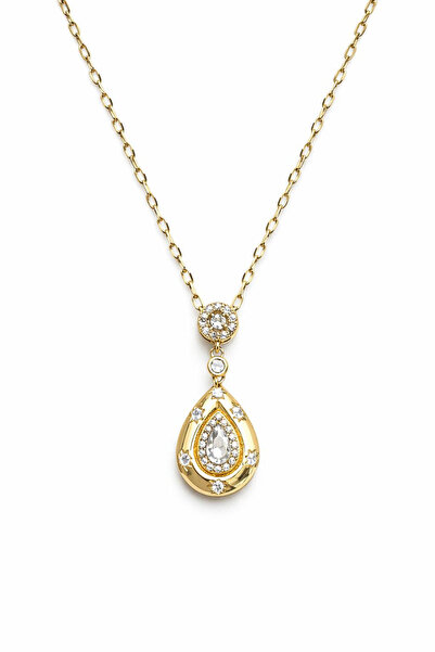 Leo'Stone Special Series Women's Zircon Stone Drop Model 45 cm Steel Necklace