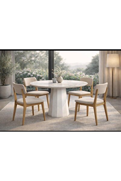 Dora Desing&mobilya Modern Yuvarlak Mutfak Masası