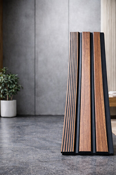 polimer LAMBİRİ KAHVE ÇİZGİLİ 12x280 EV VE OFİS DUVAR DEKORLARI